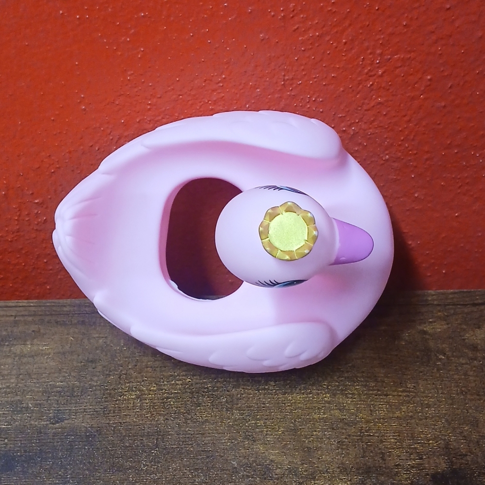 PINK PRINCESS SWAN w/CROWN & CUP HOLDER BATH POOL 6" TOY HARD PLASTIC - Picture 6 of 7